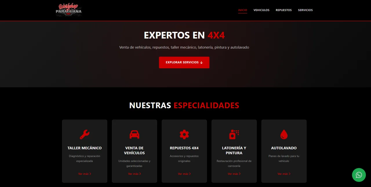 Sitio web de WorkShop Paraguaná